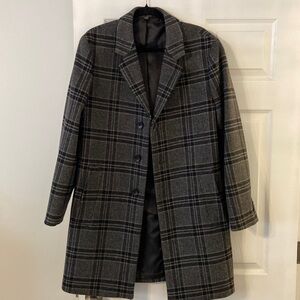 Jos.A BANK Wool MAN COAT SIZE 38 Regular perfect cond Tailored Fit gray/black